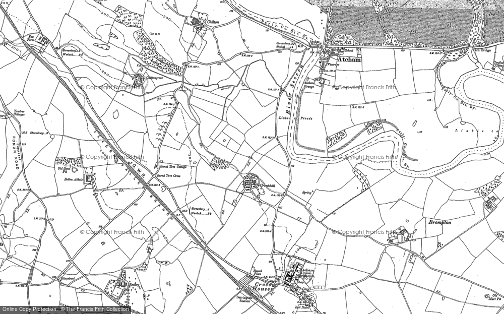 Old Map of Cronkhill, 1881 in 1881