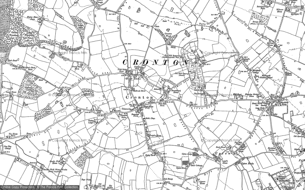 Old Map of Historic Map covering Town End in 1890