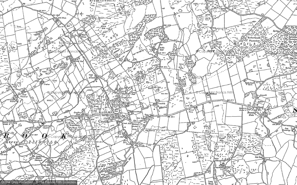 Old Map of Crook, 1897 in 1897