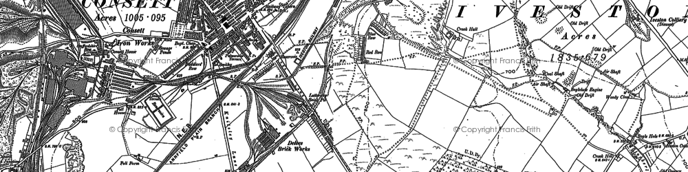 Old map of Crookhall in 1895