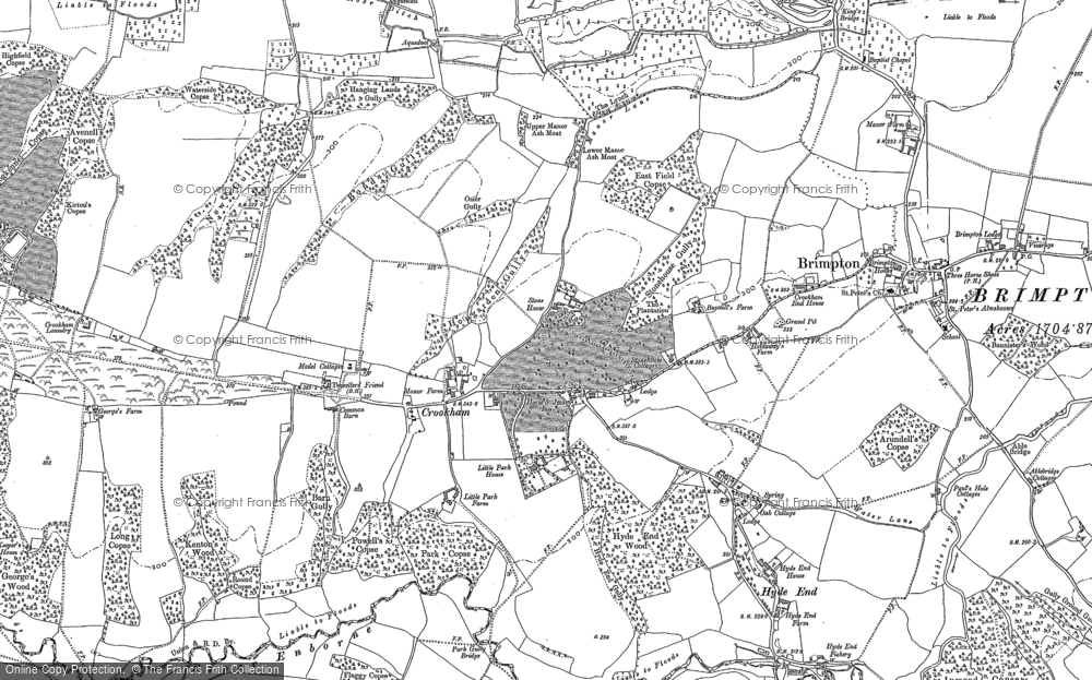 Old Map of Crookham, 1909 in 1909