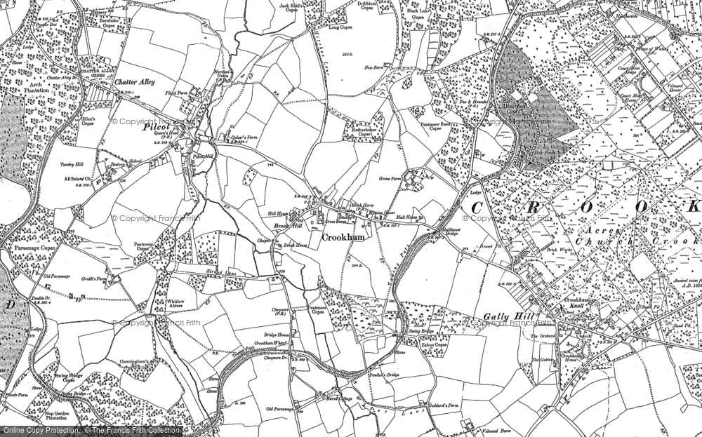 Old Map of Crookham Village, 1909 in 1909