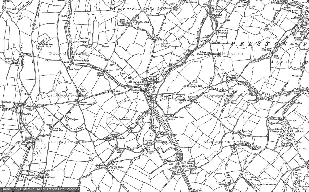 Old Map of Crooklands, 1896 - 1897 in 1896