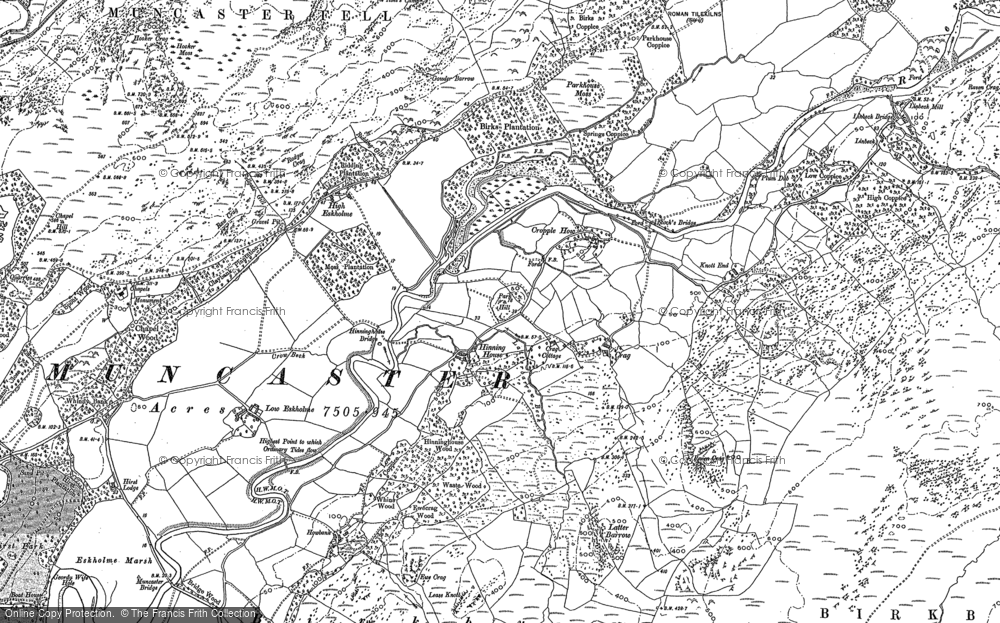 Old Map of Historic Map covering Linbeck Gill in 1897