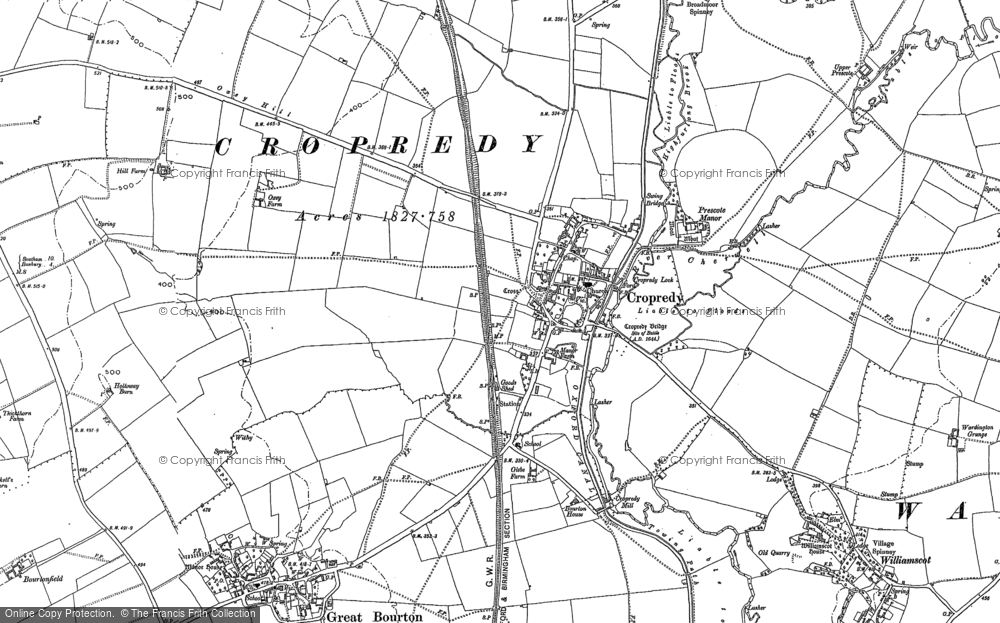 Old Map of Historic Map covering Bourton Ho in 1899