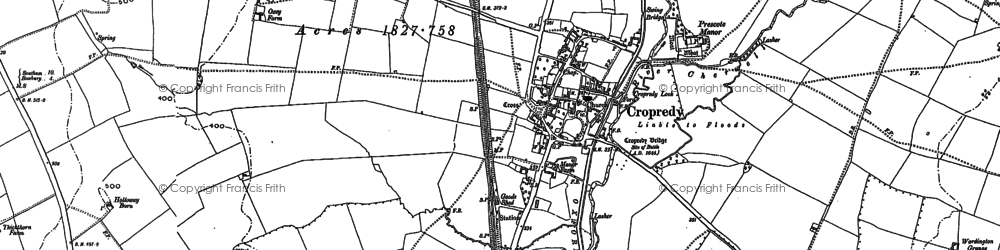 Old map of Bourton Ho in 1899
