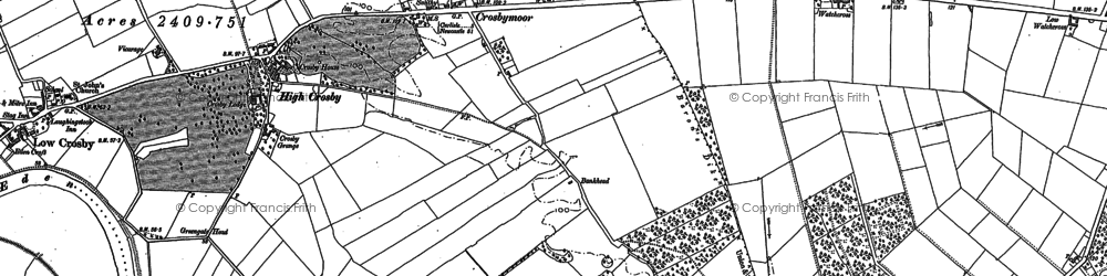 Old map of Crosby-on-Eden in 1899