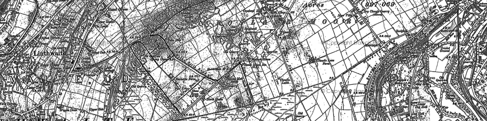 Old map of Crosland Hill in 1895