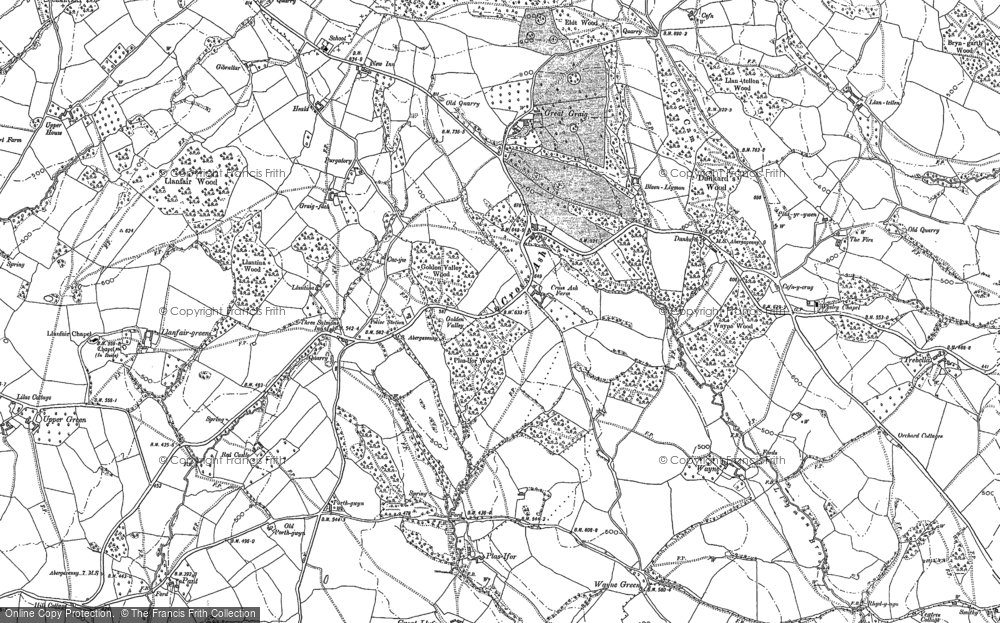 Old Map of Cross Ash, 1900 - 1918 in 1900