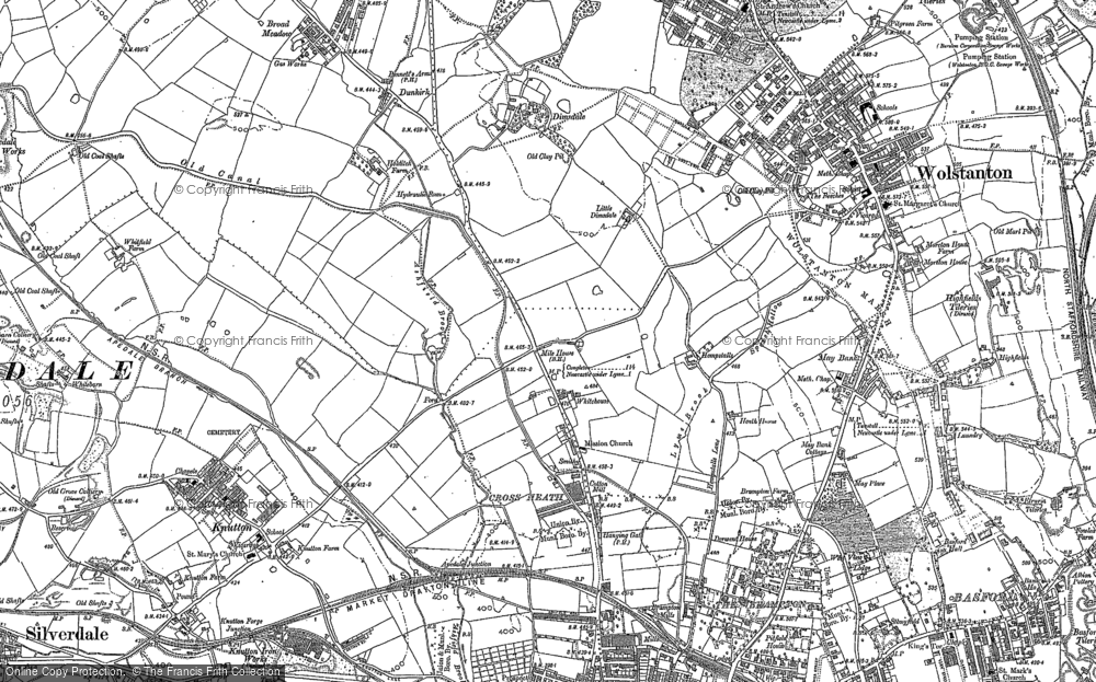 Old Map of Cross Heath, 1878 - 1898 in 1878