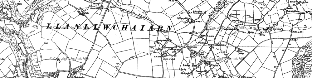 Old map of Cross Inn in 1904