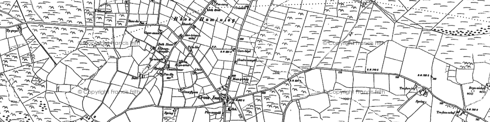 Old map of Afon Brân in 1904