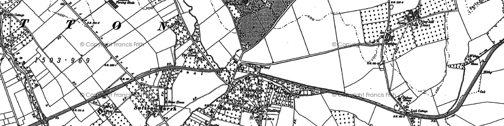 Old map of Cross Keys in 1886