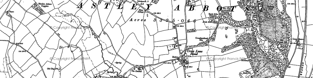 Old map of Cross Lane Head in 1882