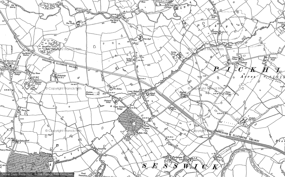 Old Map of Cross Lanes, 1909 in 1909