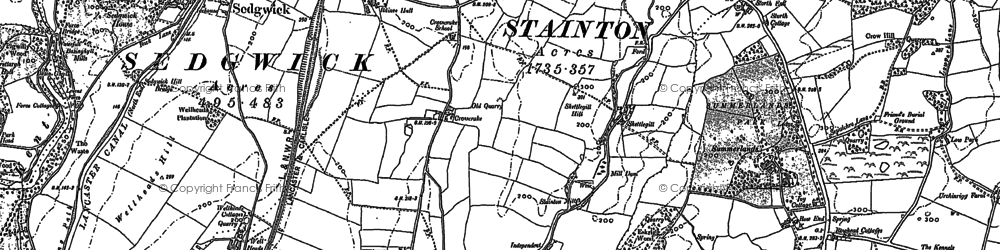 Old map of Crosscrake in 1896