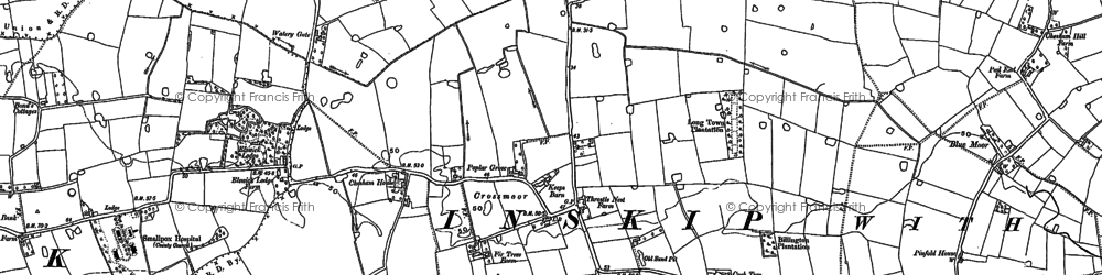 Old map of Inskip Moss Side in 1892