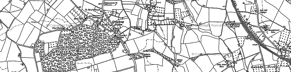 Old map of Crossway Green in 1883