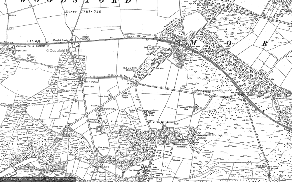 Old Map of Crossways, 1886 in 1886