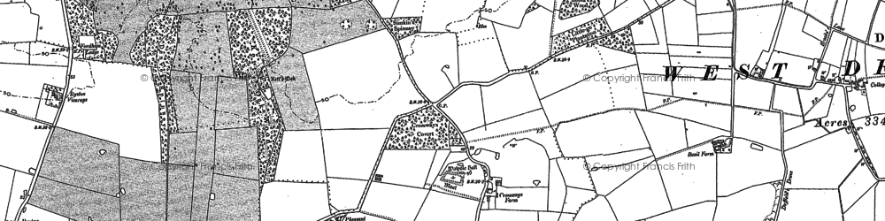 Old map of River Wissey in 1884