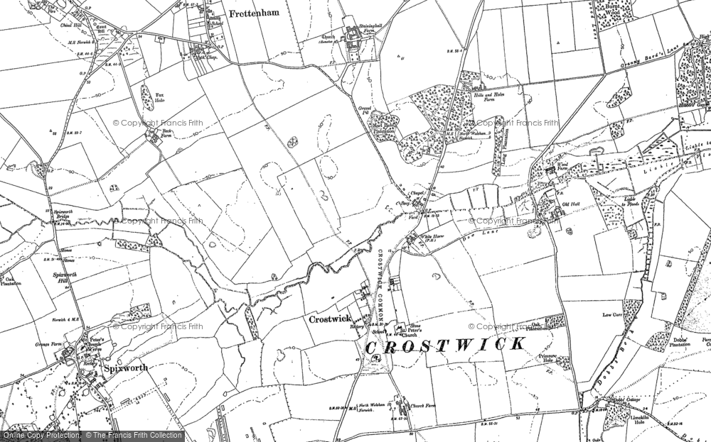 Old Map of Crostwick, 1880 - 1882 in 1880