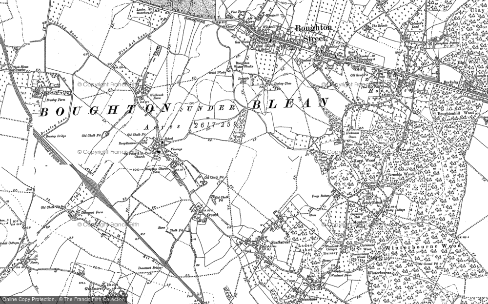 Old Map of Historic Map covering Bushey Close in 1896