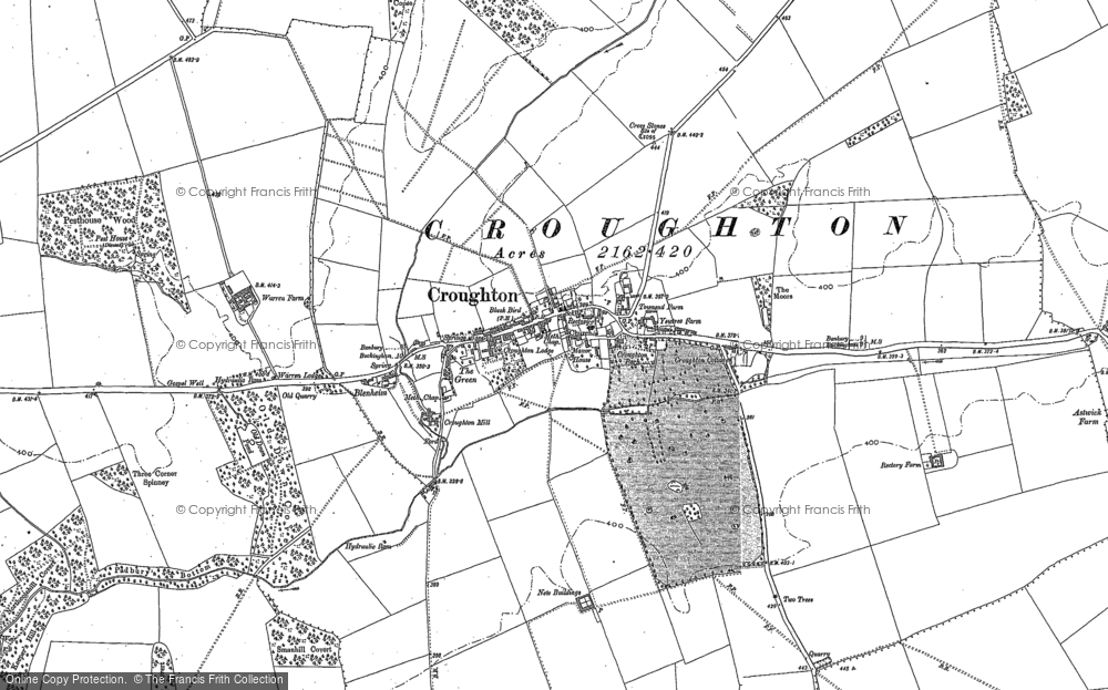 Old Map of Croughton, 1898 in 1898