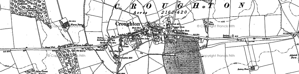 Old map of Croughton in 1898
