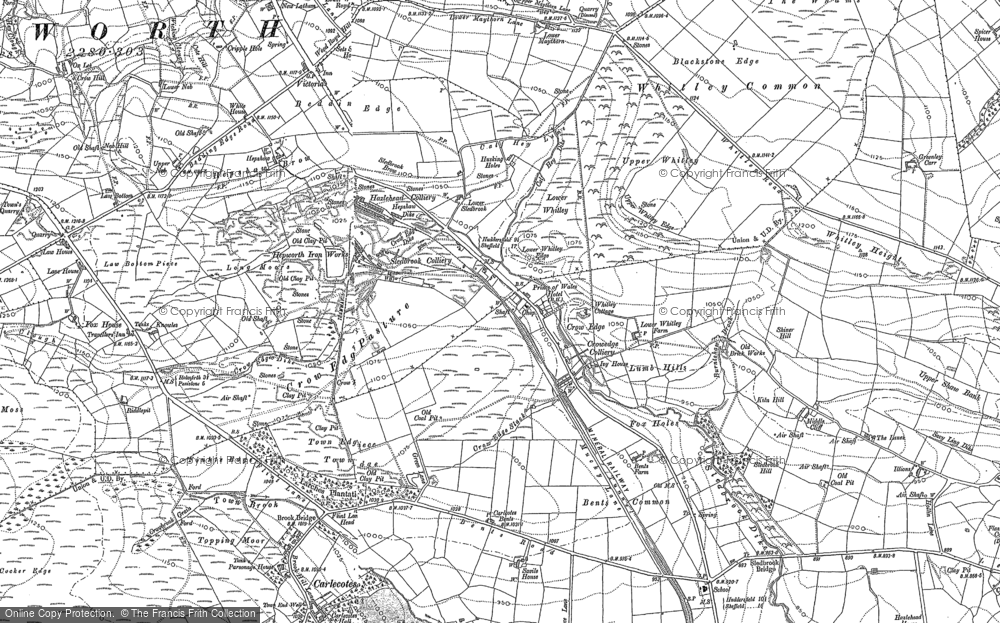 Old Map of Crow Edge, 1888 - 1892 in 1888