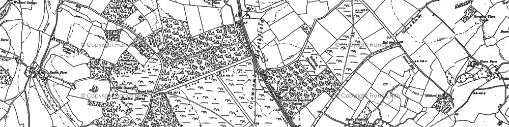 Old map of Coursley in 1886