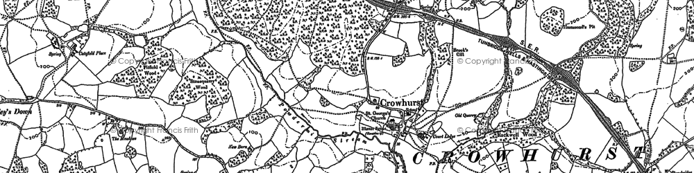 Old map of Crowhurst in 1897