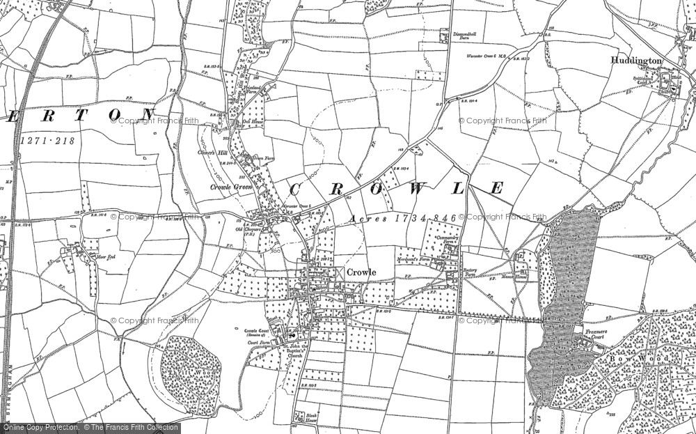 Old Map of Crowle, 1884 in 1884