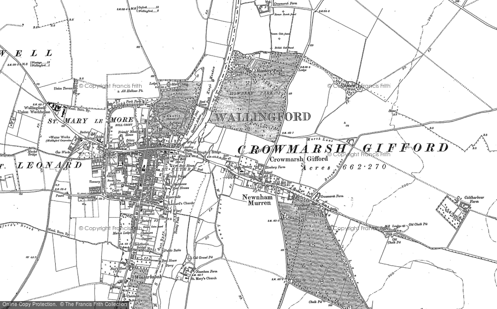 Old Map of Crowmarsh Gifford, 1910 in 1910