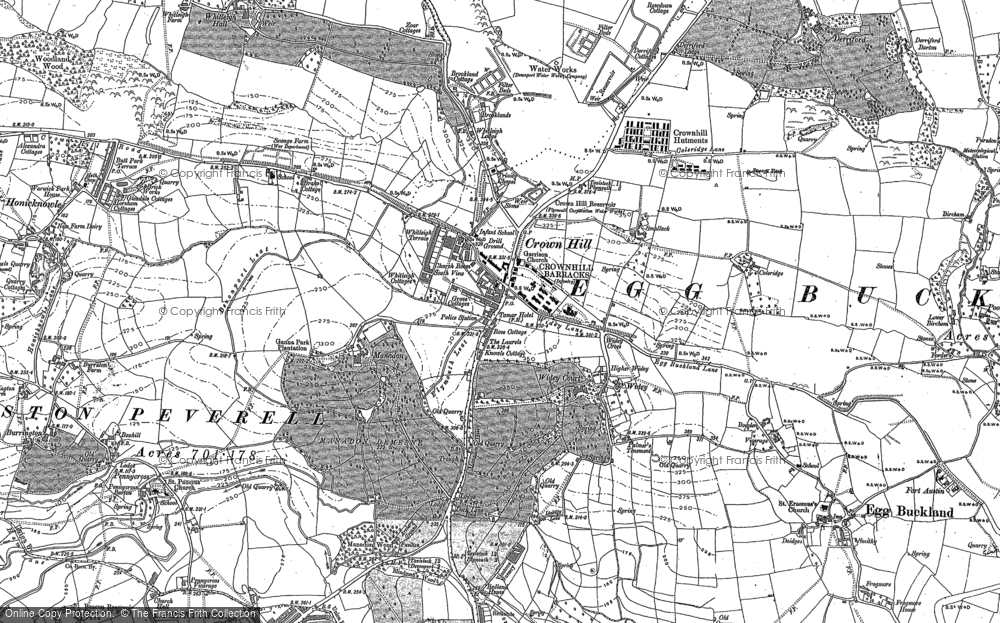 Old Map of Crownhill, 1884 - 1912 in 1884