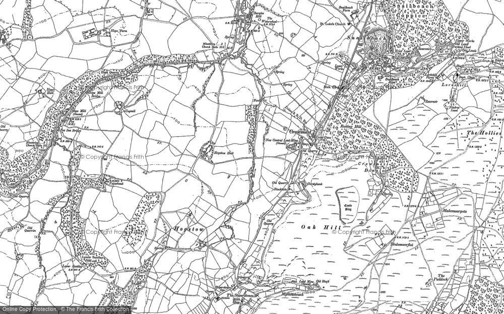 Old Map of Historic Map covering Blakemoorflat in 1882
