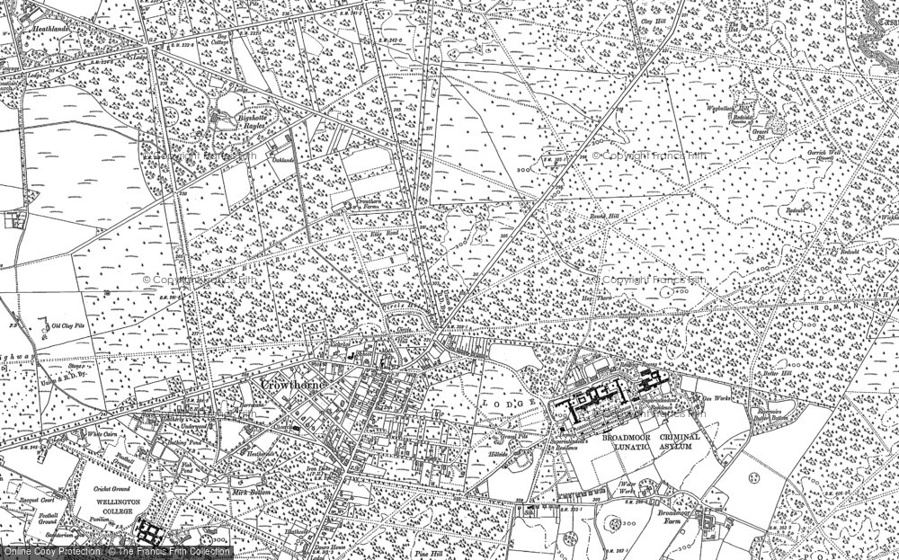 Old Map of Crowthorne, 1909 - 1910 in 1909