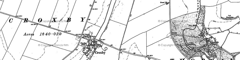 Old map of Croxby in 1887