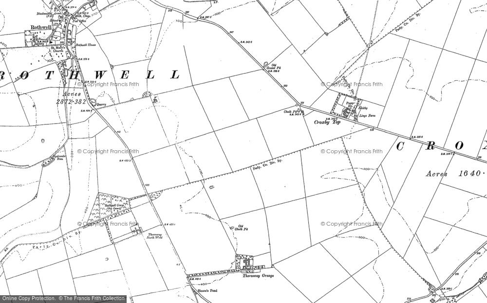 Old Map of Croxby Top, 1887 in 1887
