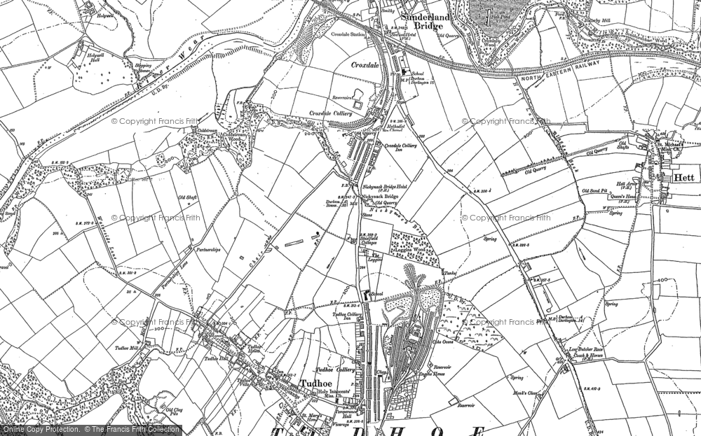 Old Map of Croxdale, 1895 - 1896 in 1895