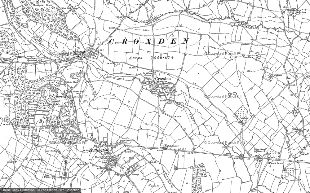 Old Map of Croxden, 1880 - 1899 in 1880
