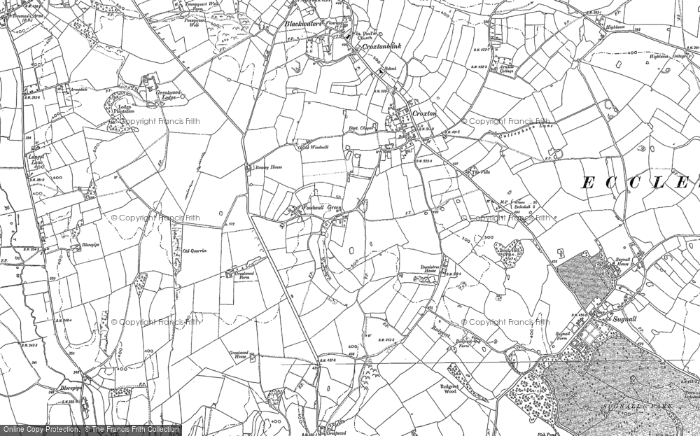 Old Map of Croxton, 1879 in 1879