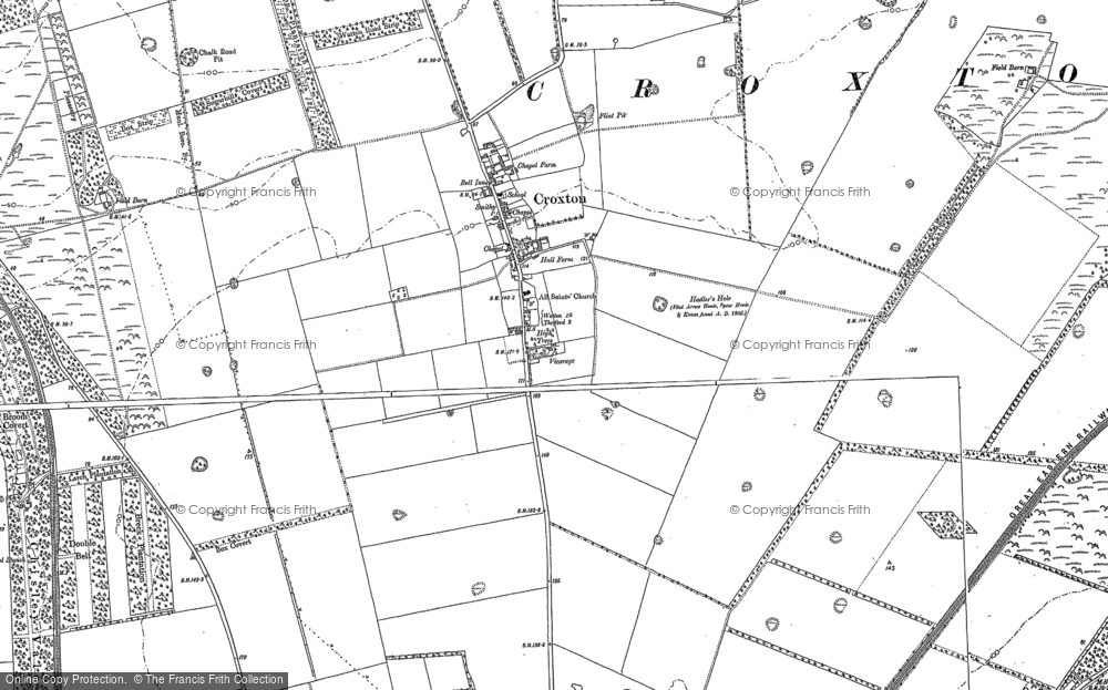 Old Map of Croxton, 1882 - 1903 in 1882