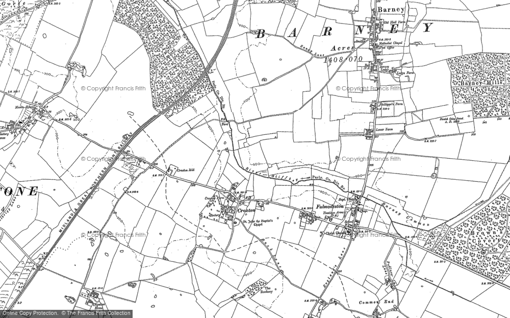 Old Map of Croxton, 1885 in 1885