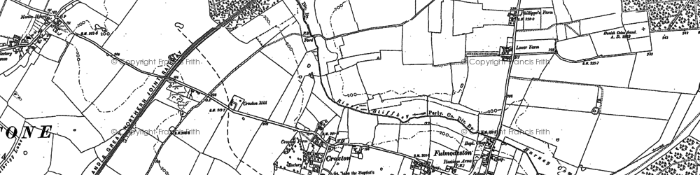 Old map of Croxton in 1885