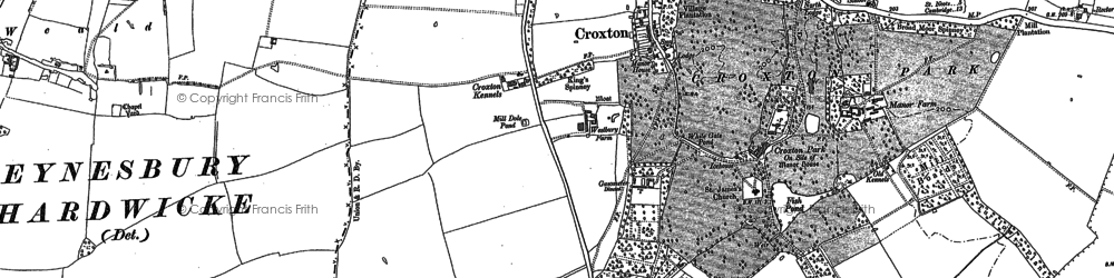 Old map of Croxton in 1900