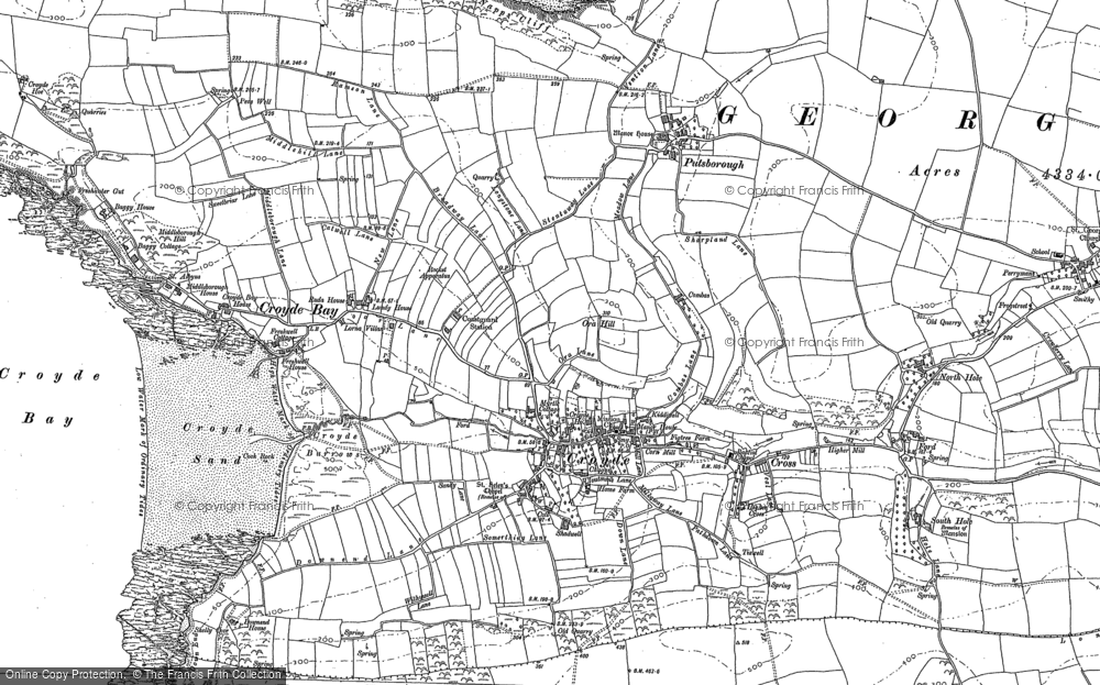 Old Map of Historic Map covering Croyde Bay in 1903