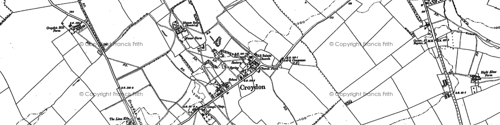 Old map of Croydon in 1886