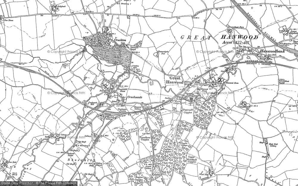 Old Map of Cruckmeole, 1881 in 1881