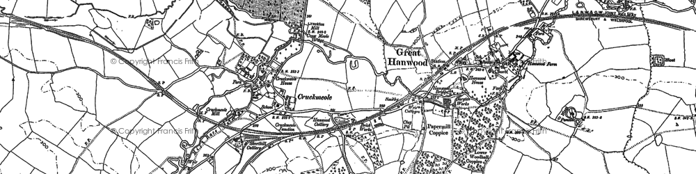 Old map of Cruckmeole in 1881