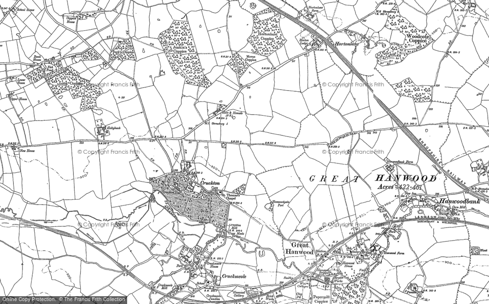 Old Map of Cruckton, 1881 in 1881